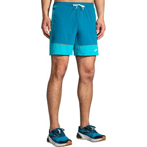 �u���b�N�X �����Y �{�g���X �J�W���A���p���c Brooks High Point 7in 2-in-1 Short - Men's Hyper Blue/Mist/Pacific �u���[