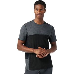 �X�}�[�g�E�[�� �����Y �g�b�v�X T�V���c ���� �W���[�W�[ Smartwool Mountain Bike Short-Sleeve Jersey - Men's Black/Charcoal Heather �u���b�N