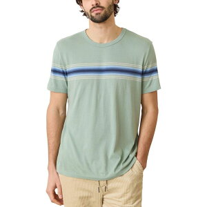 �}���[�� ���C���[ �����Y �g�b�v�X T�V���c Marine Layer Signature Crew Stripe T-Shirt - Men's Iceberg Green �O���[��