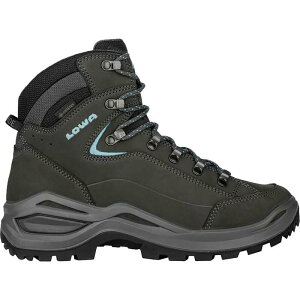 ���A ���f�B�[�X �V���[�Y �X�j�[�J�[ Lowa Renegade Evo GTX Mid Wide Hiking Shoe - Women's Asphalt/Turquoise �^�[�R�C�Y