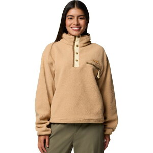 �R�����r�A ���f�B�[�X �A�E�^�[ �W���P�b�g�E�u���]�� �N���b�v�h �t���[�X Columbia Helvetia II Cropped 1/2-Snap Fleece Pullover - Women's Canoe