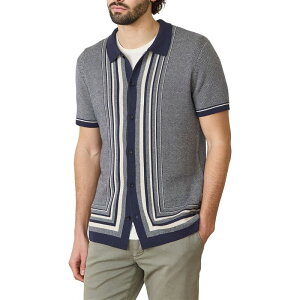 �}���[�� ���C���[ �����Y �A�E�^�[ �j�b�g�E�Z�[�^�[ �Z�[�^�[ �_�E�� Marine Layer Ethan Button-Down Sweater - Men's India Ink/Oatmeal �I�[�g�~�[��