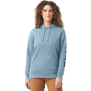 �f�B�b�L�[�Y ���f�B�[�X �A�E�^�[ �p�[�J�[�E�X�E�F�b�g ���S Dickies Heavyweight Logo Sleeve Pullover - Women's Clear Blue �u���[