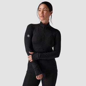 �o�b�N�J���g���[ ���f�B�[�X �g�b�v�X T�V���c Backcountry Pines Microgrid Ultra-Lt Baselayer 1/4-Zip Top - Women's Black �u���b�N