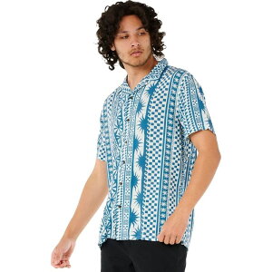 ���b�v�J�[�� �����Y �g�b�v�X �V���c ���� Rip Curl Fun Times Stripe Short-Sleeve Shirt - Men's Blue �u���[