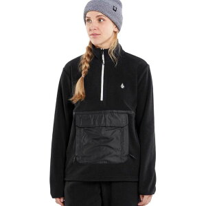 �{���R�� �����Y �A�E�^�[ �W���P�b�g�E�u���]�� �t���[�X �W���P�b�g Volcom Polar Fleece Hooded 1/2-Zip Jacket - Men's Black �u���b�N