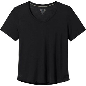 �X�}�[�g�E�[�� ���f�B�[�X �g�b�v�X T�V���c V�l�b�N ���� Smartwool Merino Sport 120 V-Neck Short-Sleeve Top - Women's Black �u���b�N