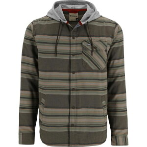 �V���Y �����Y �g�b�v�X �V���c T�V���c �p�[�J�[ Simms Santee Flannel Hoodie - Men's Hickory/Dolomite Blanket Stripe �X�g���C�v