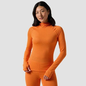 �o�b�N�J���g���[ ���f�B�[�X �g�b�v�X T�V���c Backcountry Pines Microgrid Ultra-Lt Baselayer Balaclava Top - Women's Boundary Orange �I�����W