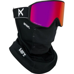 Am Y ANZT[ TOXEACEFA Anon M4 Cylindrical Goggles + MFI Face Mask Black/Perceive Sunny Red ubN