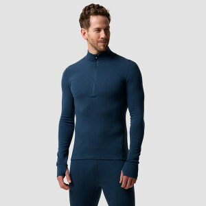 �o�b�N�J���g���[ �����Y �g�b�v�X T�V���c Backcountry Cedars RWS Merino Mid-Wt Baselayer 1/4-Zip Top - Men's Midnight Blue �u���[