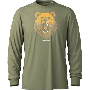 �X�}�[�g�E�[�� �����Y �g�b�v�X T�V���c ���� �O���t�B�b�N Smartwool Geometric Bear Long-Sleeve Graphic T-Shirt - Men's Winter Moss