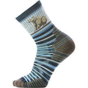 �X�}�[�g�E�[�� �����Y �A���_�[�E�F�A �C�� Smartwool Hike Targeted Cushion Bear Stripe Mid Crew Sock - Men's Twilight Blue �u���[