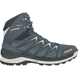 ���A ���f�B�[�X �V���[�Y �u�[�c�E���C���u�[�c Lowa Innox GTX Mid Hiking Boot - Women's Steel Blue/Salmon �u���[