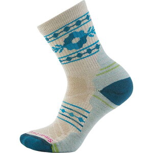 �X�}�[�g�E�[�� ���f�B�[�X �A���_�[�E�F�A �C�� �t�����[�� �t�����[ Smartwool Hike Light Cushion Retro Floral Mid Crew Sock - Women's Moonbeam
