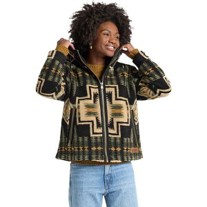 yhg fB[X AE^[ WPbgEu] t[X WPbg Pendleton Foxglove Range Fleece Bomber Jacket - Women's Green Tan Harding O[