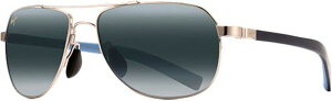 yz }ECW Y TOXEACEFA ANZT[ Maui Jim Guardrails Polarized Aviator Sunglasses Silver/Light Blue