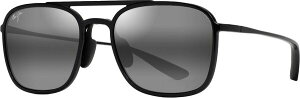 yz }ECW Y TOXEACEFA ANZT[ Maui Jim Keokea Polarized Aviator Sunglasses Gloss Black/Neutral Grey