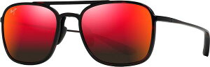 yz }ECW Y TOXEACEFA ANZT[ Maui Jim Keokea Polarized Aviator Sunglasses Red/Black/Hawaii Lava