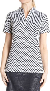 �X�|�b�g�n�[���[ ���f�B�[�X �g�b�v�X �|���V���c �v�����g Sport Haley Women's Infinity Print 1/4 Zip Golf Polo Black/White �z���C�g