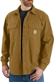【送料無料】 カーハート メンズ ジャケット・ブルゾン アウター Carhartt Men's Canvas Fleece Lined Shirt Jacket Oak Brown