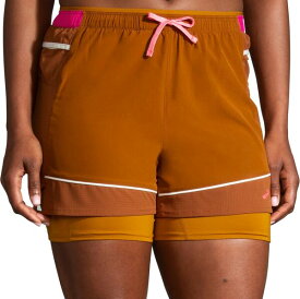 【送料無料】 ブルックス レディース ハーフパンツ・ショーツ ボトムス Brooks Women's High Point 3" 2-in-1 Shorts Hazelwood