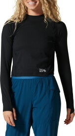 【送料無料】 マウンテンハードウェア レディース シャツ トップス Mountain Hardwear Women's Crater Lake Long Sleeve Crop Shirt Black