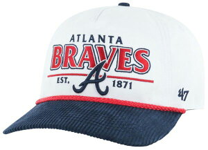 yz tH[eB[Zu fB[X Xq ANZT[ '47 Adult Atlanta Braves White Rustic Hitch Adjustable Hat