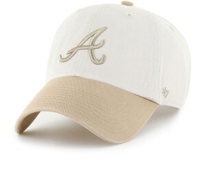 yz tH[eB[Zu Y Xq ANZT[ 47 Adult Atlanta Braves Tan 2 Tone Desert Clean Up Adjustable Hat