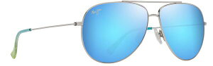 yz }ECW Y TOXEACEFA ANZT[ Maui Jim Hau'oli XL Polarized Sunglasses Silver/Blue