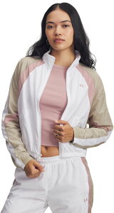 A_[A[}[ fB[X AE^[ WPbgEu] Under Armour Women's Icon Crinkle Jacket White/Tourmaline zCg