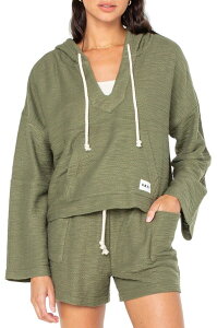 yz LV[ fB[X p[J[EXEFbg AE^[ Roxy Women's Rich Coast Solid Hoodie Four Leaf Clover