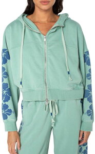 yz LV[ fB[X p[J[EXEFbg AE^[ Roxy Women's Fringing Reefs Full Zip Hoodie Granite Green