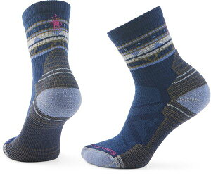 �X�}�[�g�E�[�� ���f�B�[�X �A���_�[�E�F�A �C�� Smartwool Women's Hike Light Cushion Zig Zag Valley Mid Crew Socks Alpine Blue �u���[