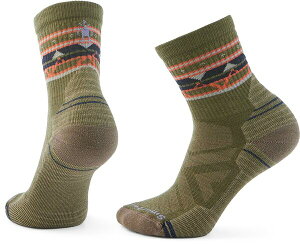 �X�}�[�g�E�[�� ���f�B�[�X �A���_�[�E�F�A �C�� Smartwool Women's Hike Light Cushion Zig Zag Valley Mid Crew Socks Winter Moss