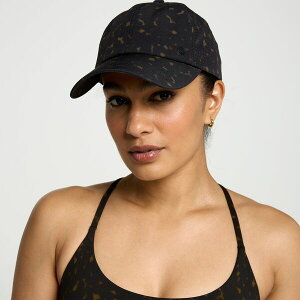 �L�����[ ���f�B�[�X �A�N�Z�T���[ �X�q �L���b�v CALIA Women's Ponytail Cap Tortoise Print Black �u���b�N