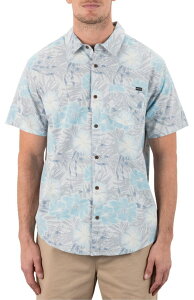 �n�[���[ �����Y �g�b�v�X �V���c Hurley Men's One and Only Lido Stretch Short Sleeve Shirt Platinum