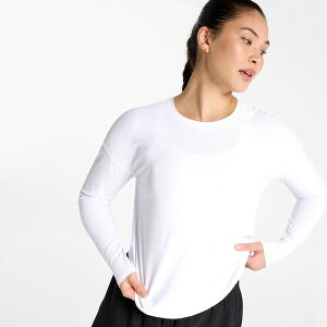 �L�����[ ���f�B�[�X �g�b�v�X T�V���c CALIA Women's Renew Drop Needle Long Sleeve Tee Pure White �z���C�g