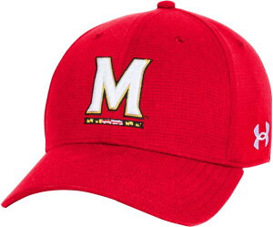 yz A_[A[}[ Y Xq ANZT[ Under Armour Adult Maryland Terrapins Red ArmourVent High Crown Adjustable Hat