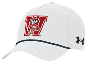 yz A_[A[}[ Y Xq ANZT[ Under Armour Adult Wisconsin Badgers White Special Game Adjustable Snapback Hat