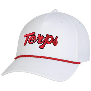 yz A_[A[}[ Y Xq ANZT[ Under Armour Adult Maryland Terrapins White Drive 5 Panel Rope Adjustable Hat