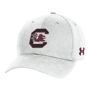 yz A_[A[}[ Y Xq ANZT[ Under Armour Adult South Carolina Gamecocks White ArmourVent High Crown Adjustable Hat