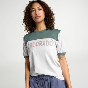 �A���p�C���f�U�C�� ���f�B�[�X �g�b�v�X T�V���c �J���[�u���b�N Alpine Design Women'short Sleeve Colorblock Yoke Tee Faded Evrgreen/Lt Gray/Co �O���[