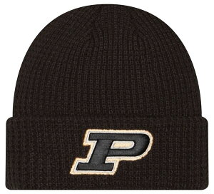 �j���[�G�� ���f�B�[�X �A�N�Z�T���[ �X�q �j�b�g New Eradult Purdue Boilermakers Black Waffle Knit Beanie �u���b�N