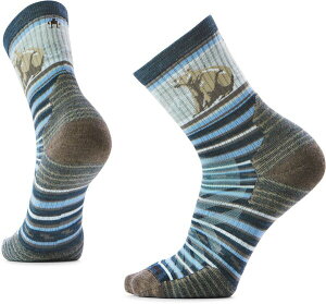 �X�}�[�g�E�[�� �����Y �A���_�[�E�F�A �C�� Smartwool Hike Bear Stripe Mid Crew Socks Twilight Blue �u���[