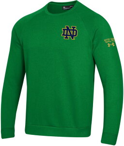 A_[A[}[ Y AE^[ p[J[EXEFbg Vc Under Armour Men's Notre Dame Fighting Irish Kelly Green All Day Crew Pullover Sweatshirt O[