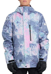 �N�C�b�N�V���o�[ �����Y �A�E�^�[ �W���P�b�g�E�u���]�� �v�����g Quiksilver Men's Mission Print Snowboard Jacket Graystone