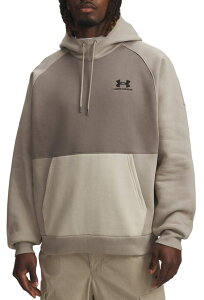 A_[A[}[ Y AE^[ p[J[EXEFbg J[ubN t[X Under Armour Men's Icon Fleece Heavyweight Colorblock Hoodie Timberwolf Taupe/T Dsk/Bk g[v
