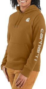 yz J[n[g fB[X p[J[EXEFbg t[fB[ AE^[ Carhartt Women's Clarksburg Graphic Sleeve Hoodie Carhartt Brown