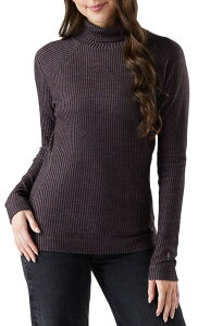 �X�}�[�g�E�[�� ���f�B�[�X �A�E�^�[ �j�b�g�E�Z�[�^�[�g���l�b�N ���u Smartwool Women's Thermal Merino Turtleneck Ribbed Sweater Mink/Chalk Violet Heather �`���[�N
